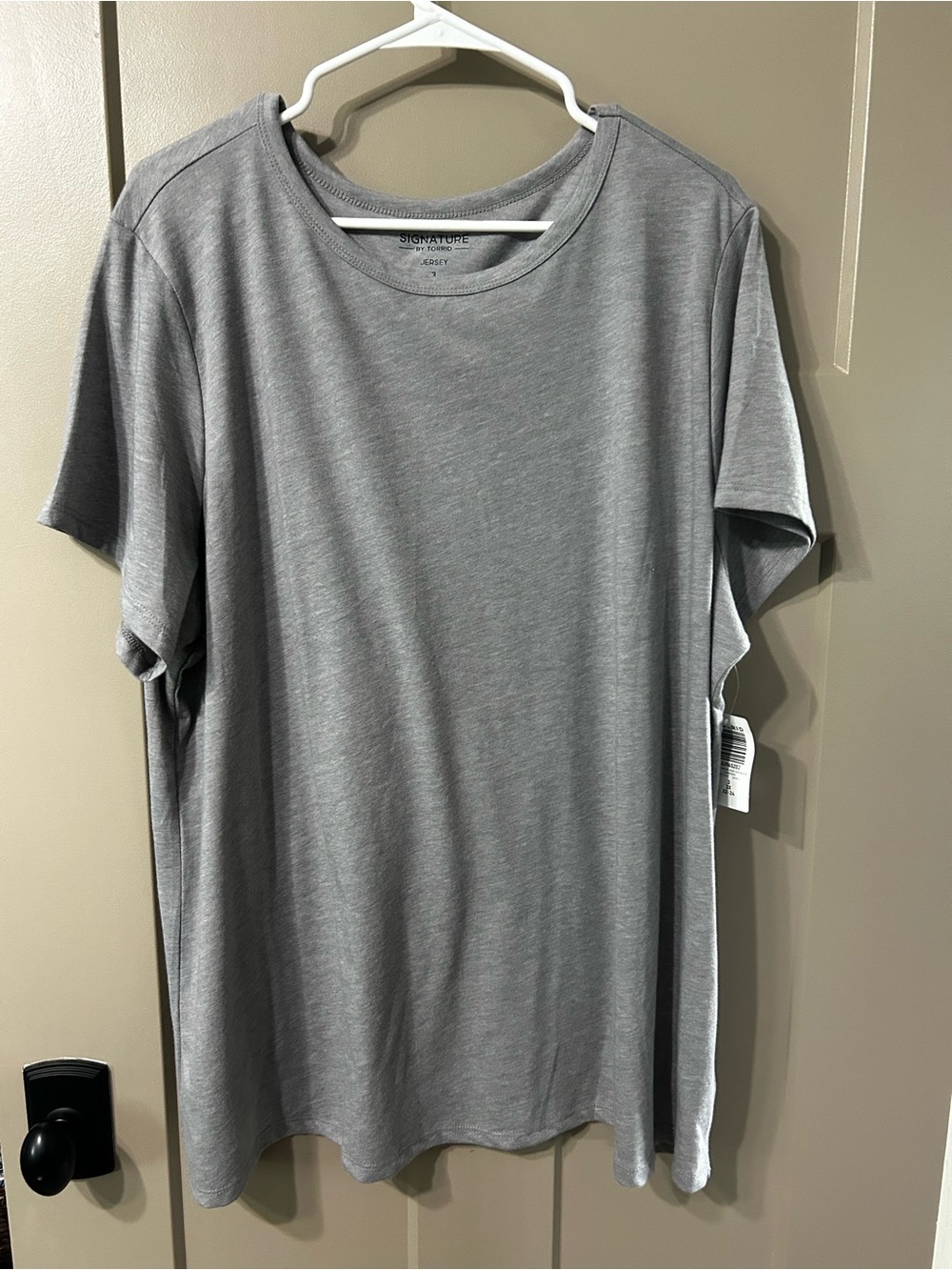 torrid signature Everyday Jersey Heather Gray Draped Crewneck Top